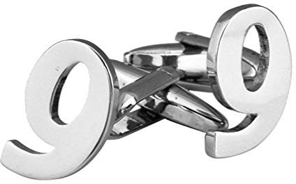 DOLOVE Hemd Herren mit Manschettenknöpfe Nummer 9 Manschettenknöpfen Herren Silber