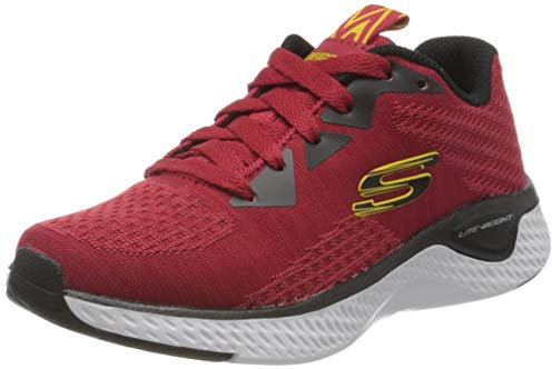 Skechers Boy's Solar Fuse - Kryzik Sneakers, Red Red Black Textile Black Yellow Trim Rdbk, 13 UK Child