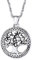 FOCALOOK Collier Arbre de Vie pour Homme Femme Chaîne 55cm Plus Pendentif Rond en Acier INOX Accessoire Judaïque