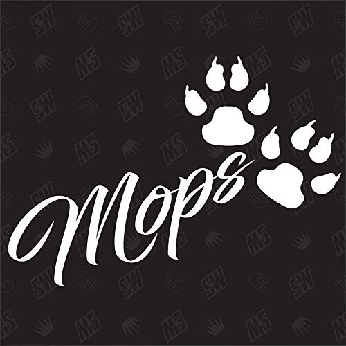 Mops - Sticker, Hundesticker, Pfoten