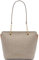 Calvin Klein Damen Hailey Signature Tasche mit Reißverschluss, Texturierte Mandel-/Taupe/Karamell-Linear