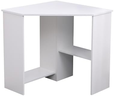 Home Source Computer Desk PC Laptop Table Home Office Study Gaming, White, Corner