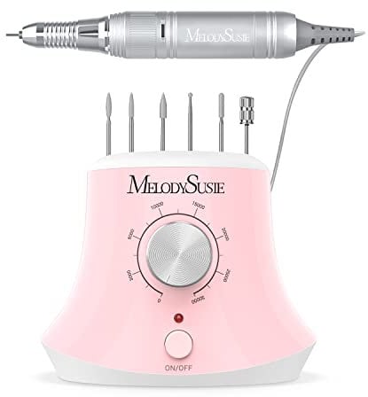 MELODYSUSIE Scarlet Nail Drill 30000RPM, Professional Low Noise, Low Vibration, Electric Nail Files, Nail Drill Machine for Acrylic Nails and Gel Nails, Electronic equipment(Pink)