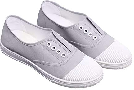 ERLINGO Chaussures en toile légères et confortables pour femme - Chaussures décontractées tendance en toile à lacets - Chaussures de marche classiques plates pour femme et fille - Chaussures de sport