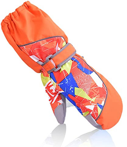 7-Mi Kinder Skihandschuhe Winter Warme Wasserdicht Winddichte Handschuhe für Mädchen Jungen Fäustlinge Outdoor Sport Snowboard Skifahren Radfahren Wandern 3-5 Jahre