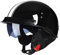 RMBDD Retro Motorrad Halbhelme Motorradhelm für Herren und Damen DOT/ECE-Zertifizierung Jethelm Mit Visier Halbschalenhelm Braincap für Bike Cruiser Chopper Moped Scooter Offenem Helm, L(57~58cm)