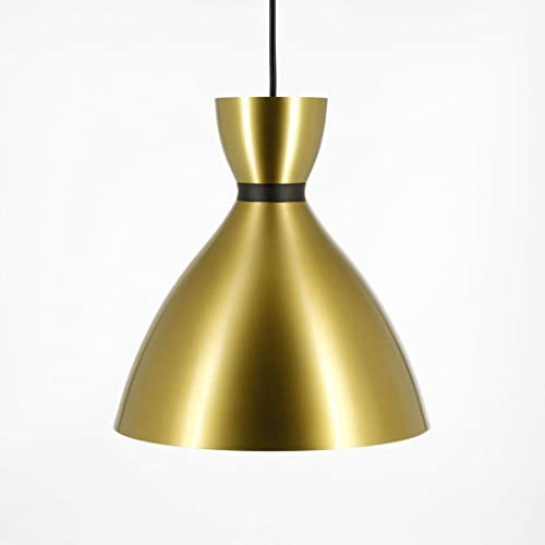Vintage Retro Pendelleuchte Aluminium Metalloptik Edison Loft Lampenschirm goldene Industrielle Deckenleuchte rund Hängelampe (Gold konisch tulpe)