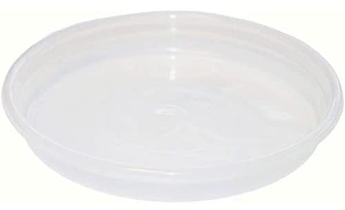 Acan Tradineur - Plato Transparente de plástico para Maceta, Bandeja, platillo Redondo para Tiesto de Interior, Exterior, jardín, terraza o balcón, Ø 14,5 cm