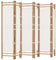 vidaXL Paravent 6-TLG. Faltbar Raumtrenner Raumteiler Trennwand Umkleide Sichtschutz Spanische Wand Wohnzimmer 240cm Bambus Canvas