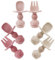 PandaEar Lot de 6 Cuillères et fourchettes en silicone pour bébé - Premiers ustensiles d'auto-alimentation anti-étouffement pour bébé à partir de 3 mois (Rose)