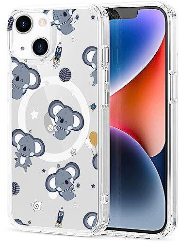 Idocolors for iPhone 11 Case Compatible with MagSafe, Magnetic Cute Cartoon Elephant Design Clear Phone Cover for Girls Women Soft TPU Hard Back Shockproof Protective Case for iPhone 11