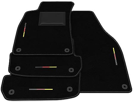 GENERISCH Fußmatten kompatibel mit Audi A4 B6-B7 2001-2008 Cabrio, Flagge Deutschland, Custom Auto Fußmatten Kit, Teppich Teppich Set, Autoteppich