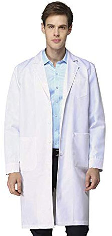 LOIJMK Laborkittel Herren Damen Medizin Arztkittel Funky Arbeitsmantel Mittellange Kittel Labormantel Mode Schutzkleidung für Labor Jacken Knopfleiste Funktionsjacke Outerwear Berufskleidung