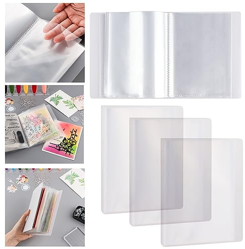 3er Set 120 Seiten A6 Klarsichtstempel Aufbewahrung Prägeordner Aufbewahrung Foto Aufbewahrung Album Siegelbeutel Ordner Aufbewahrungstasche für DIY Scrapbooking Kunsthandwerk Sammeltaschen