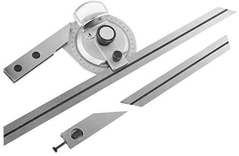 Syrisora 360-Grad-Stahl Universal-Winkelmesser Winkelmesser Messlineal mit Lupe