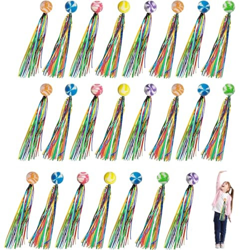 YEAPEAK 20 Stück Hüpfbälle Für Kinder, Flummies Für , Hüpfball Kinder, Hüpfbälle Springender Gummiball, Flummi Mit Bändern, Mit Schweif, Give Aways geburtstag geburtstag Mitgebsel