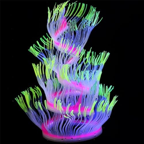 1 pcs Plante Aquarium Artificiel Effet Aquarium Décor Décoration de Méduse Corail, anémone mer artificielle Glowing Effect Silicone Artificielle Décoration Décoration D'aquarium, Paysage D'aquarium