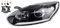 Johns, Phare halogène avant pour Renault Megane III 01/2014 – H7 H7 gauche + phare antibrouillard + ampoule