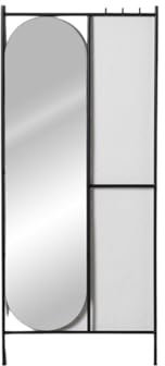 BigBuy Home Porte-manteau sur pied noir fer miroir 70 x 4 x 160,5 cm