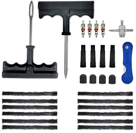 ZERINT TT-M29 Tubeless Tyre Repair Kits-29 PCS Universal Tyre Plug Kit Emergency Puncture Repair Kit for UTV, ATV, Truck, Cars, Motorbikes