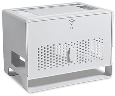 Support Box Internet,Box Rangement,Meuble Box Internet,éTagèRe Flottante Murale Pour Routeur Wifi,éTagèRe Flottante Pour Composants Tv,2 éTages BoîTe De Rangement Moderne à Suspendre,Grande Capacité