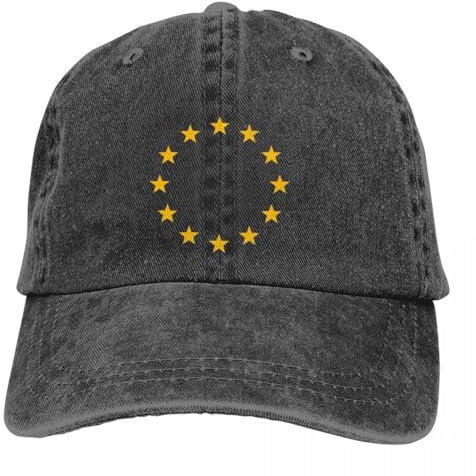 WVVCXCC Baseballkappe Unisex und modisch Europa Europäische Union EU-Sterne Baseballkappen Schirmmütze Nationalflagge Sonnenschutz Cowboyhüte für Männer Trucker Dad Hut Sport Outdoor-Geschenke