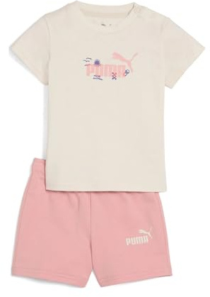 PUMA Unisex Baby MINICATS SANDY ADVENTURES Tee and Shorts Set INF Gestrickte Anzüge, Alpine Snow, 80