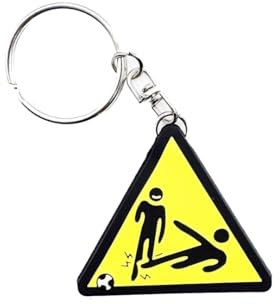 Shop and Solve Portachiavi triangolo 4cm in gomma Pericolo TACKLE DDR super rifinito Luxury disegno in rilievo idea regalo calcio per tifoso romanista idea regalo per tifosi giallorossi(Portachiavi)