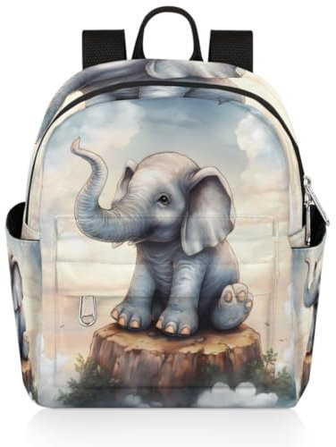 TropicalLife Niedlicher 3D-Elefanten-Rucksack für Damen, Kinder, Mädchen, niedlicher kleiner Rucksack, lässige Schultertasche, Tagesrucksack für Schule, Reisen, farbig
