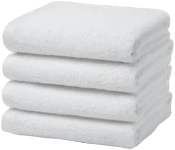 Myooka Badetuch-Set 4 Stück 600 G/m² 100% Frottee-Baumwolle Hochwertige Handtücher Sehr Saugfähig Für Badezimmer Dusche Täglichen Gebrauch – Maschinenwaschbar (70 X 140 cm, Weiß)