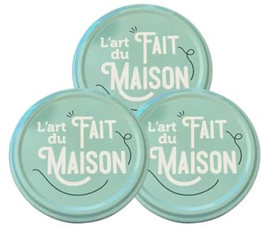 Lot de 50 Couvercles pour pots en verre et bocaux de conserves et de confiture, déco fait maison, couvercle universel, couvercle de remplacement | Diamètre 82 mm