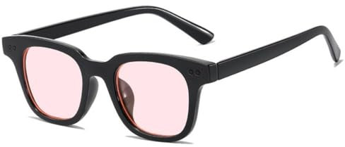 ETETGVG Occhiali da sole vintage con montatura quadrata per donna Occhiali da sole con lenti retrò di lusso, occhiali da vista, rosa