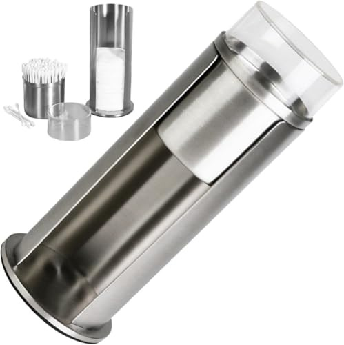 Muteitt Wattepadhalter Aus Edelstahl, Wattepadbehälter, Spender Für Wattestäbchen, Wattestäbchen, Wattebausch, Wattepad, Kosmetik-Organizer Für Badezimmer
