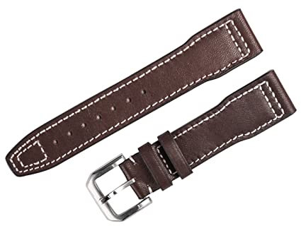 AXTGBHL Uhrenarmband aus Leder, passend für IWC Herren, 20 mm, 21 mm, Lederarmband, Schwarz/Braun, weiches Lederarmband, 20 mm, Kunstharz, Achat