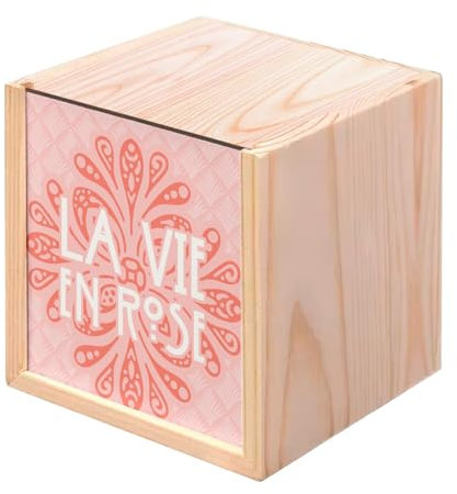 Fabulous Holzkiste – La Vie en Rose Vintage Luxus Retro Art Deco Französisch (10 x 10 x 10 cm)
