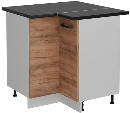 Vicco Eckunterschrank R-Line, Goldkraft Eiche, 75.6 cm AP Anthrazit