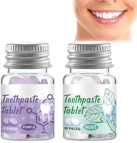 Katyjun 60 Tabletten Hydroxylapatit Zahnputztabletten, Natürliche Zahnpasta Tabletten