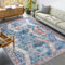 NETLINE HOME Teppich Wohnzimmer - Waschbarer - Teppich Rutsch Stop - rutschfeste Teppiche Aus Baumwolle Gewebt - Vintage Boho Teppich Für, Schlafzimmer Küche Flur Und Salon (GRÜN, 80X150)