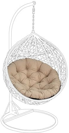 Gardenista Hängesessel Kissen Sitzauflage Für Hängesitz - Auflage Für Polyrattan/Rattan Hängeschaukel Hängesitz Kissen Aufhängung Indoor & Outdoor Wohn & Garten Terrasse (Stein)