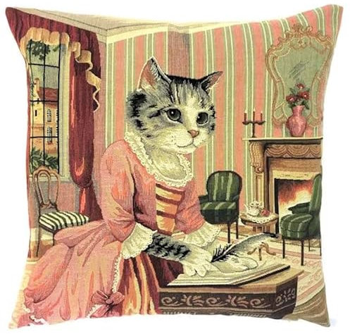 Home of Christmas Kissenbezug 45x45 cm Gobelin Kissen Kissenhülle Sofakissen Dekokissen (Viktorianische Katzen)