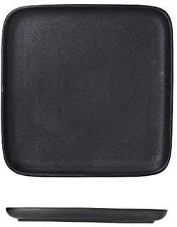 Piatti da Portata Quadrati in Ceramica Nera Opaca da 8 Pollici - Set da 2
