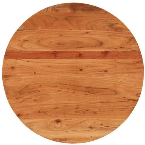 Tischplatte Rund Holzplatte Ersatzplatte Massivholzplatte Holztischplatte Holz Platte für Heimwerker, Arbeitsplatten, Ø70x3,8 cm Massivholz Akazie