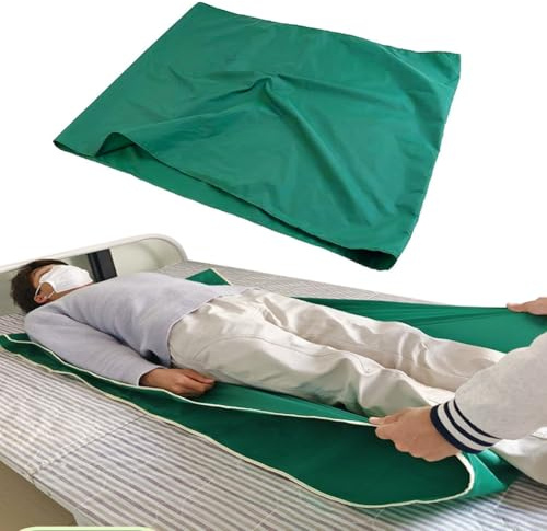 Gleittuch für Bettlägerige & Ältere Menschen - 75x95cm Wiederverwendbares Schiebeblatt für Betttransfer, Patiententransfer, Rohrschiebeplanen zum Drehen, Bewegen, Positionieren, Grün
