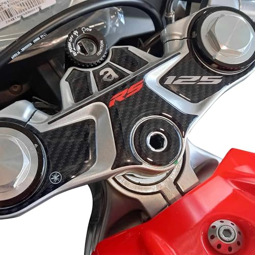 labelbike - Autocollant 3D Moto Plaque Fourche Direction Protection et Décoration en Résine Compatible avec Aprilia RS 125 2021-2025 - Couleur Carbon