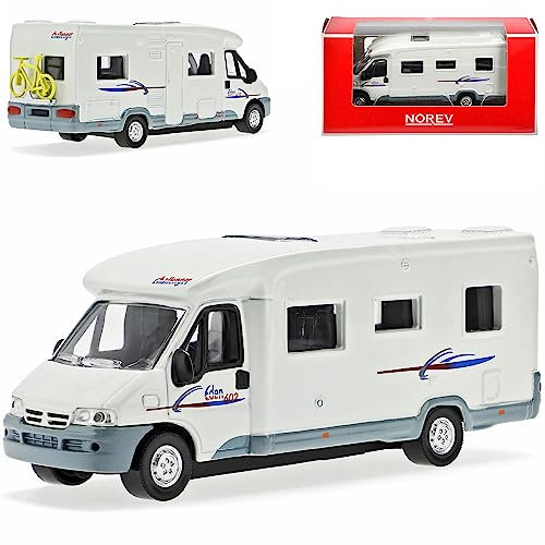 Citroen Jumper Wohnwagen Camping Weiss Baugleich FIAT Ducato Peugeot Boxer 1994-2006 1/64 Norev Modell Auto mit individiuellem Wunschkennzeichen