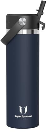 Sparrow Insulated Water Bottle with Straw Metal Water Bottles Drinks 750ml