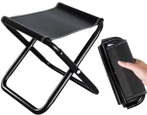 Tabouret de camping Tabouret pliant portable 200 kg (440 lb), tabouret pliant 30 cm Tabouret de camping avec sac de rangement pour la pêche, les voyages, la randonnée, les barbecues, le jardin, la pla