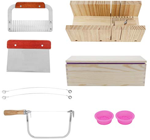 Seifenformen Set 9 - teilig, Silikon Seifengiessformen mit Holz - und Seifenreibe, 1200ml Komplettset - Vielseitiges Soap Set, Seifenherstellung und Gießen, DIY Seifen machen