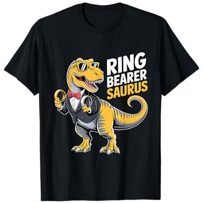 Ring Bearer T-Rex Dinosaurier Lustig Hochzeit Party Ring Dino T-Shirt