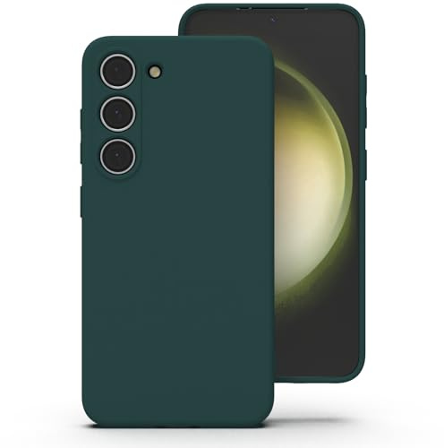 Zuvirelx Silikon Handyhülle für Samsung Galaxy S23 Hülle, Weiches Griff, Dünne, Minimalistisch, Stoßfest, rutschfest, Taschenpassend - Tiefgrün